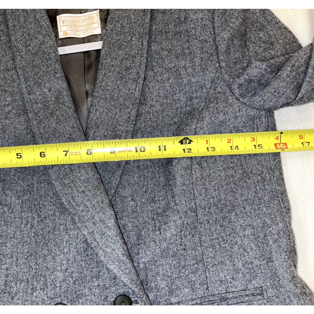 Pendleton Jacket Pure Virgin Wool Gray Double Bre… - image 6